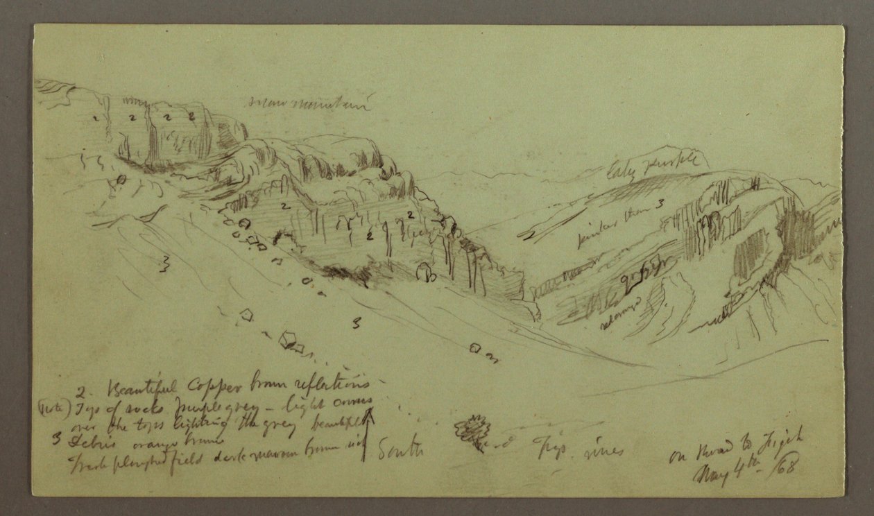 Desenho, Estudo de um lado de um vale, 4 de maio de 1868 de Frederic Edwin Church