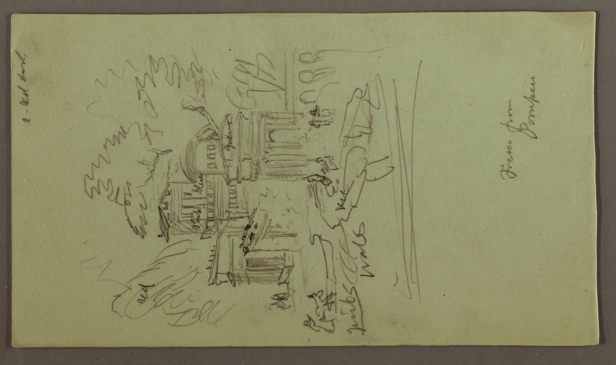 Desenho, Estudo de um Fresco de Pompeia, possivelmente 1868-69 de Frederic Edwin Church