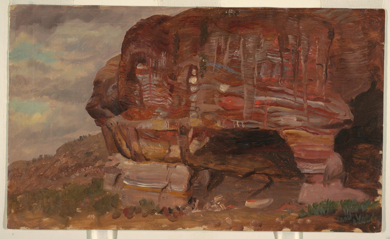 Desenho, Estudo de uma rocha zoomórfica, Petra, 1868 de Frederic Edwin Church