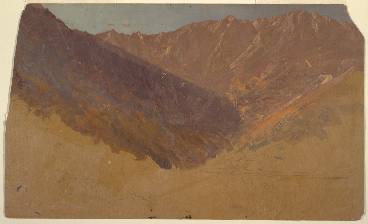 Desenho, Estudo da Grande Bacia, Monte Katahdin, 1860-70 de Frederic Edwin Church