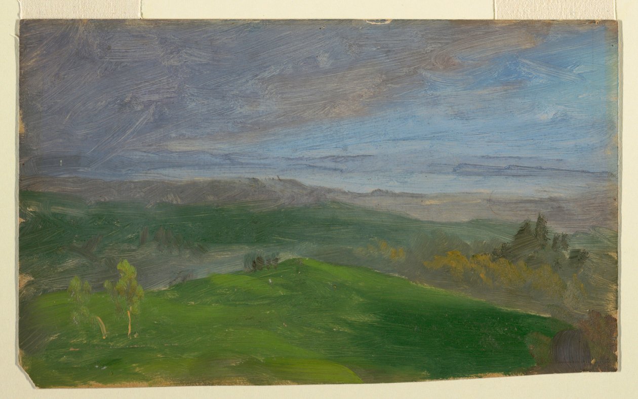 Desenho, Vista de verão, Vale do Hudson, Nova Iorque, 1870-80 de Frederic Edwin Church