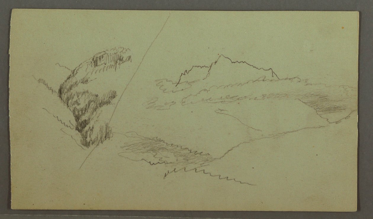 Desenho, Cimeira acima das nuvens, Vale estreito, possivelmente 1868 de Frederic Edwin Church