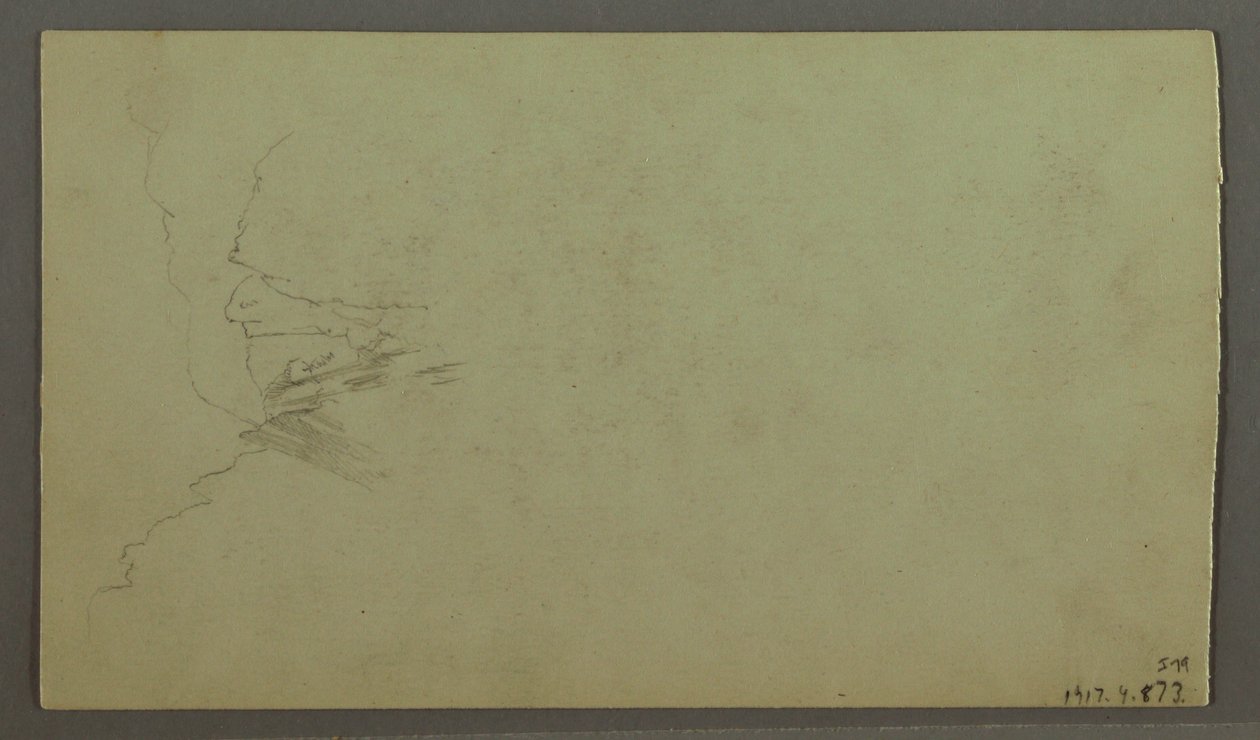 Desenho, Cimeira acima das nuvens, Vale estreito, possivelmente 1868 de Frederic Edwin Church