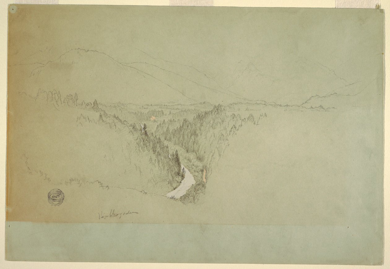 Desenho, Cume do Watzman, Berchtesgaden, Baviera, 1868 de Frederic Edwin Church