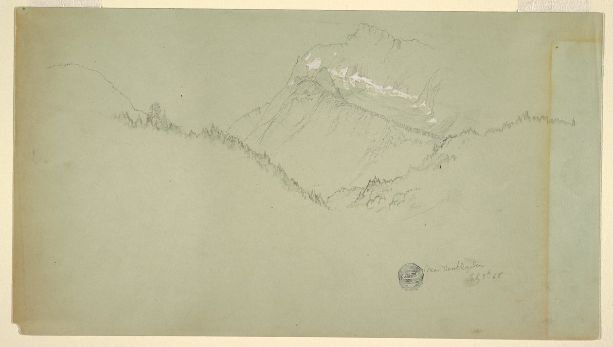 Desenho, Cume do Watzmann, perto de Berchtesgaden, 9 de julho de 1868 de Frederic Edwin Church