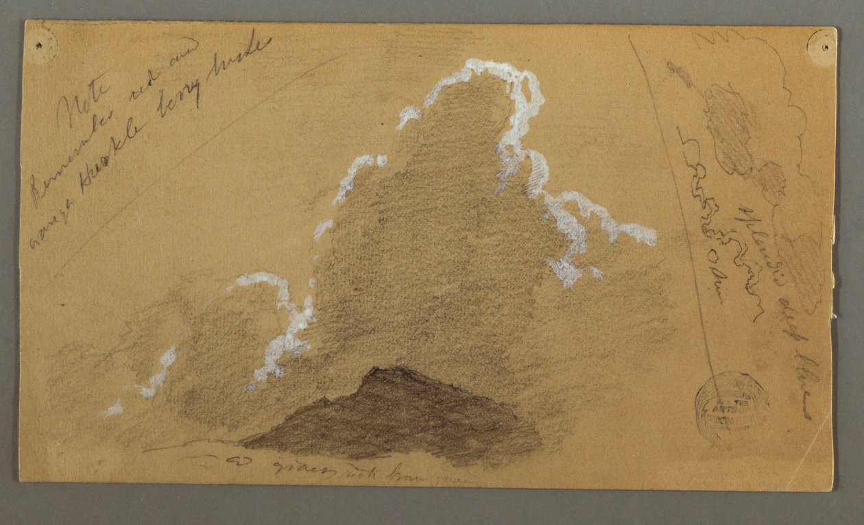 Desenho, Cume com grandes nuvens, possivelmente 1868 de Frederic Edwin Church