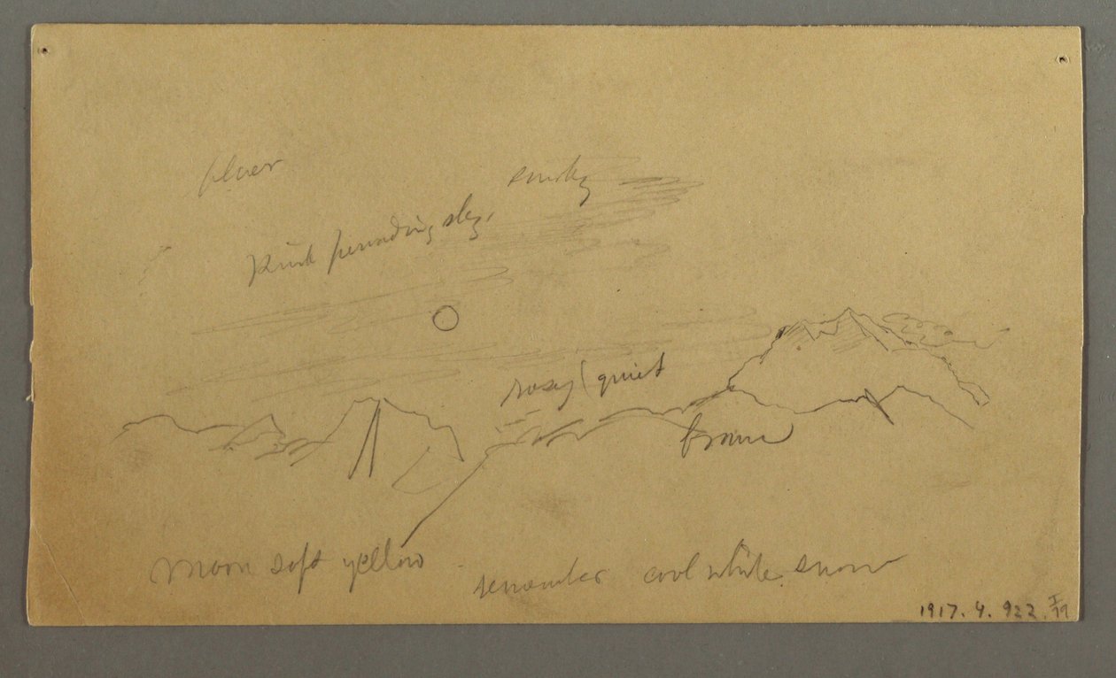 Desenho, Cume com grandes nuvens, possivelmente 1868 de Frederic Edwin Church