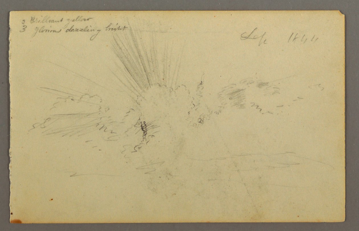 Desenho, Sol atrás de nuvens, 1844 de Frederic Edwin Church