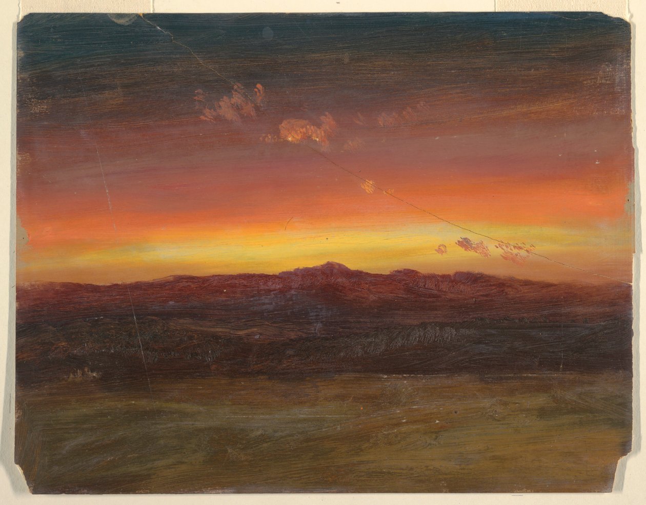 Desenho, pôr do sol, 1860-70 de Frederic Edwin Church