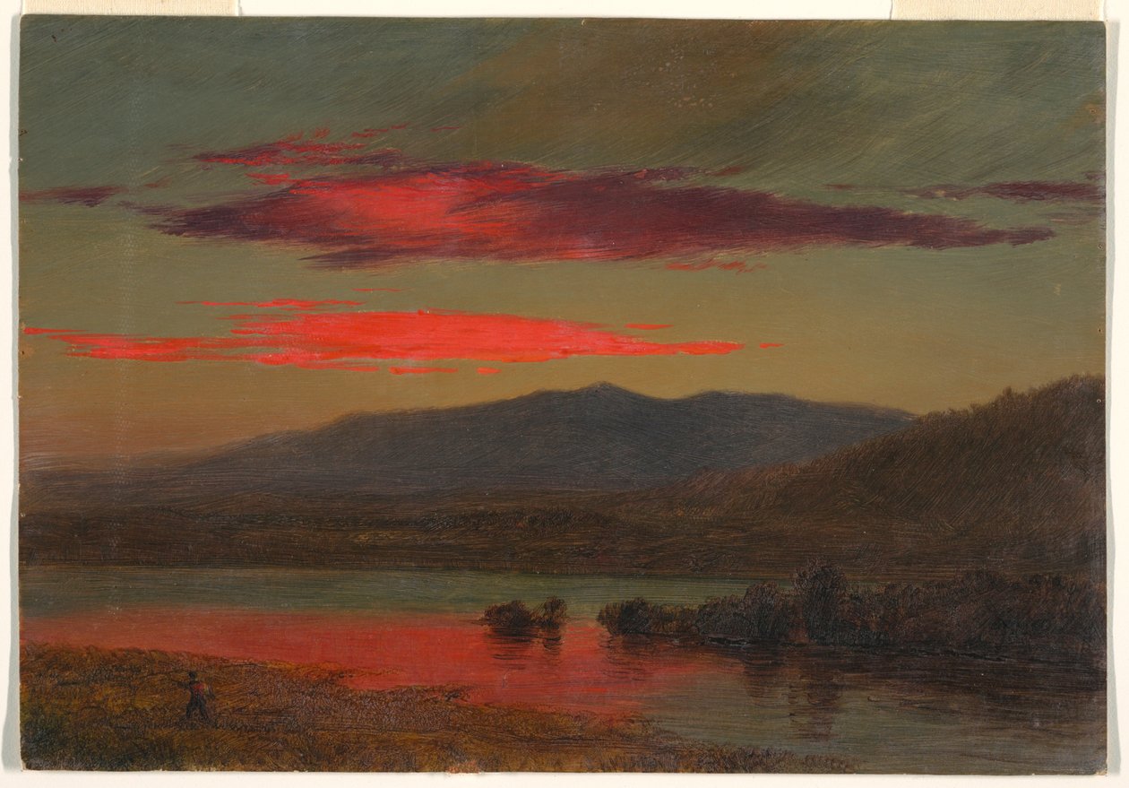 Desenho, Pôr do sol, Hudson, Nova Iorque, 25 de dezembro de 1873 de Frederic Edwin Church