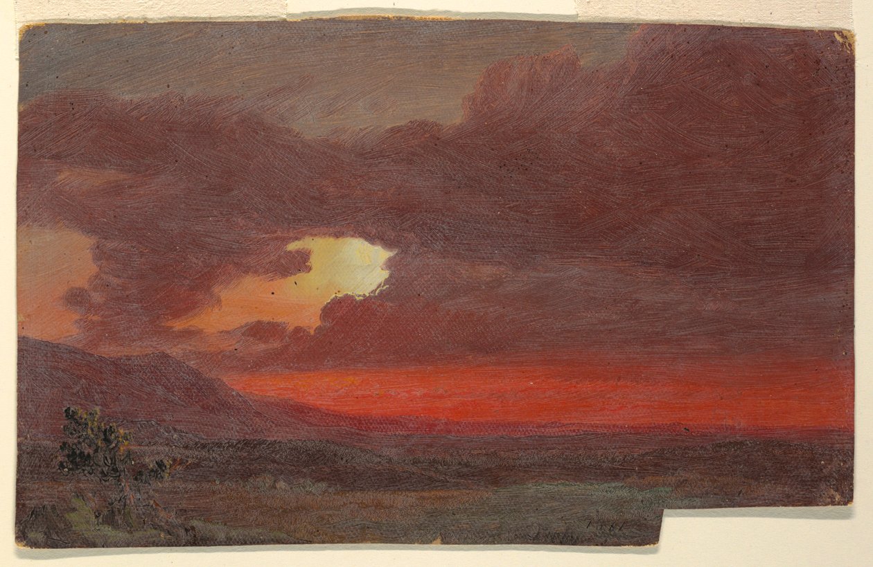 Desenho, Pôr do sol, Hudson, Nova Iorque, julho de 1861 de Frederic Edwin Church