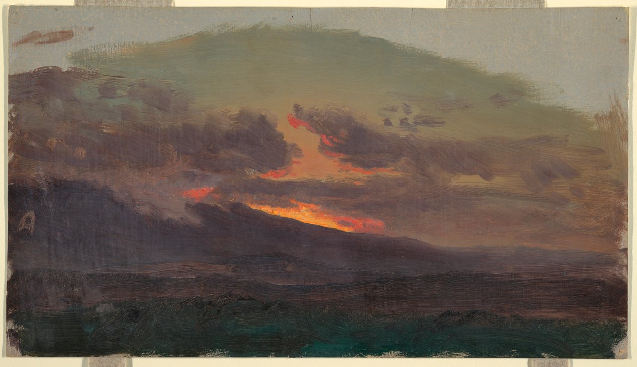 Desenho, Pôr do sol em Catskills, 1870-80 de Frederic Edwin Church