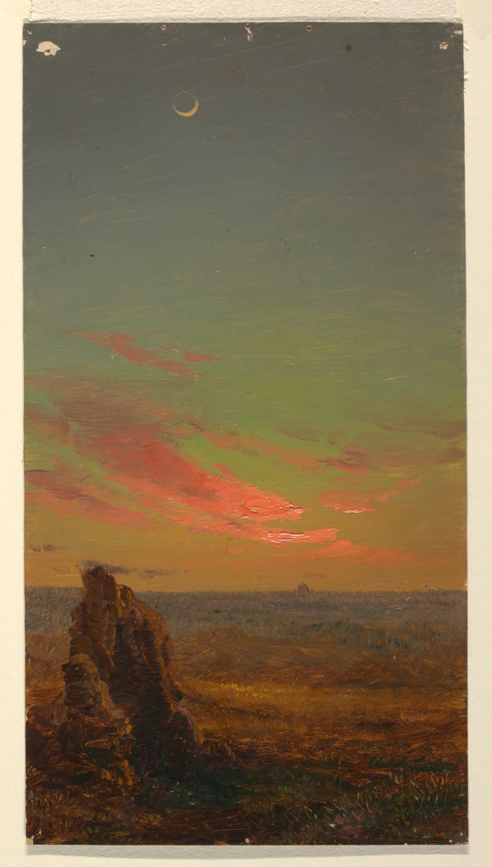 Desenho, Pôr do sol perto de Roma, 1868-69 de Frederic Edwin Church