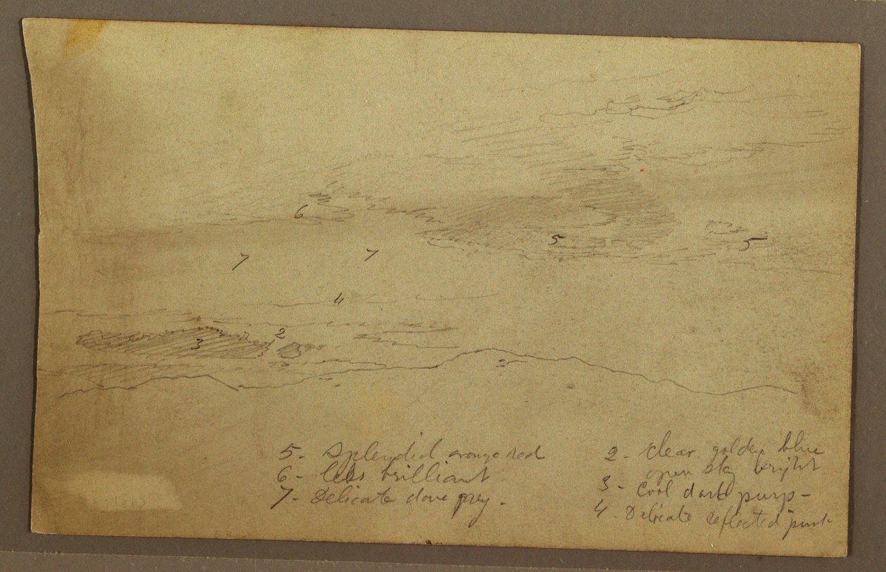 Desenho, Pôr do sol, possivelmente da década de 1860 de Frederic Edwin Church