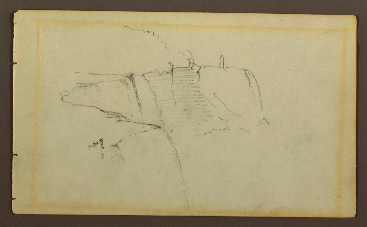 Desenho, As Cataratas Americanas, Rio Niagara, possivelmente 1858 de Frederic Edwin Church
