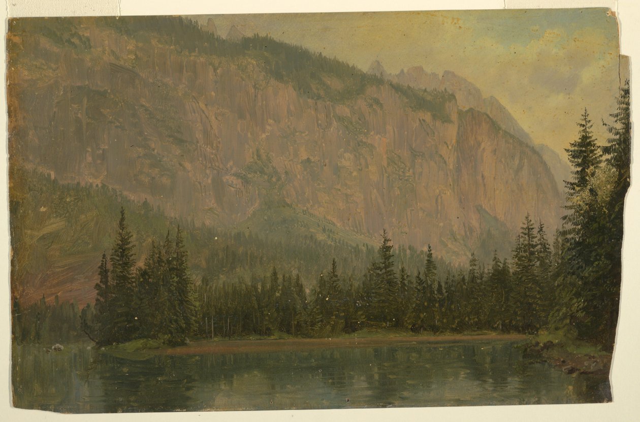 Desenho, O Hintersee, perto de Berchtesgaden, Baviera, junho de 1868 de Frederic Edwin Church