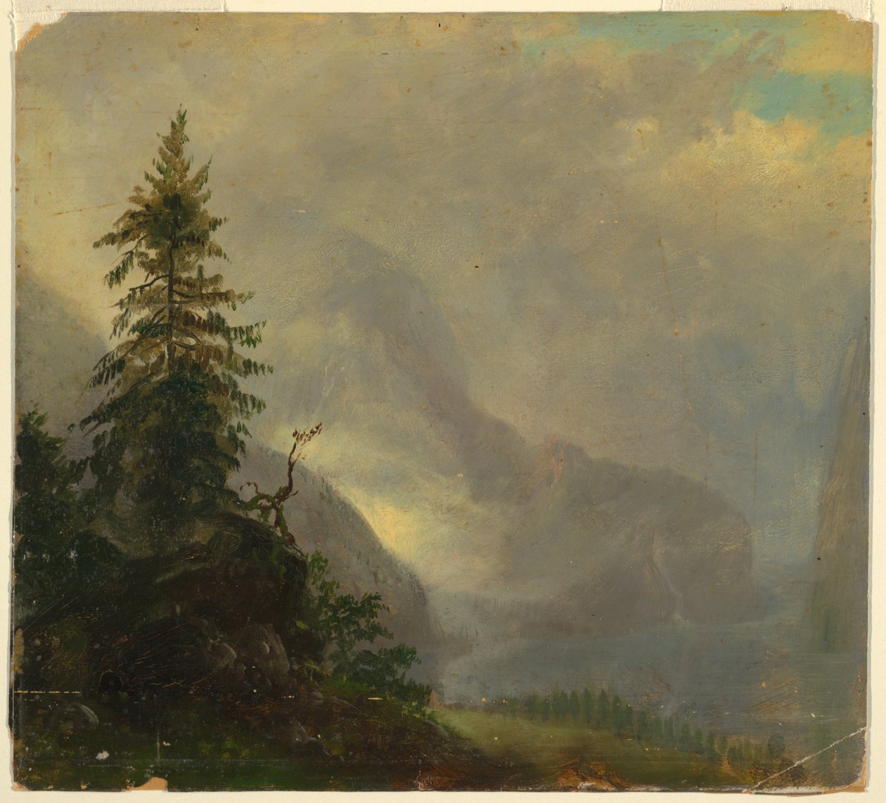 Desenho, O Koenigsee, perto de Berchtesgeden, Baviera, 1868 de Frederic Edwin Church