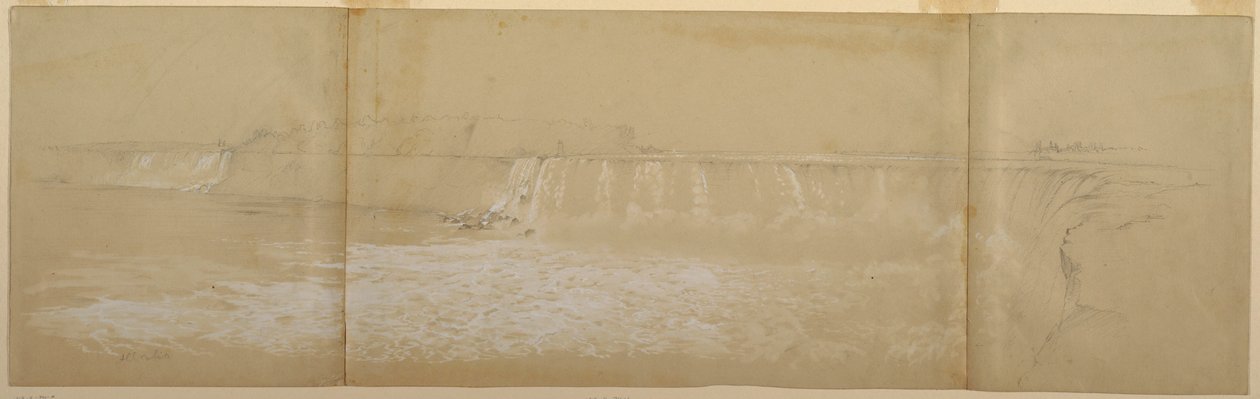 Desenho, As Cataratas do Niágara, setembro ou outubro de 1856 de Frederic Edwin Church