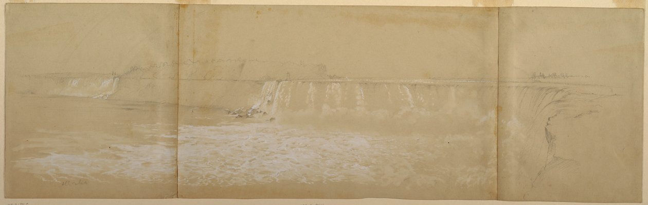Desenho, As Cataratas do Niágara, setembro ou outubro de 1856 de Frederic Edwin Church