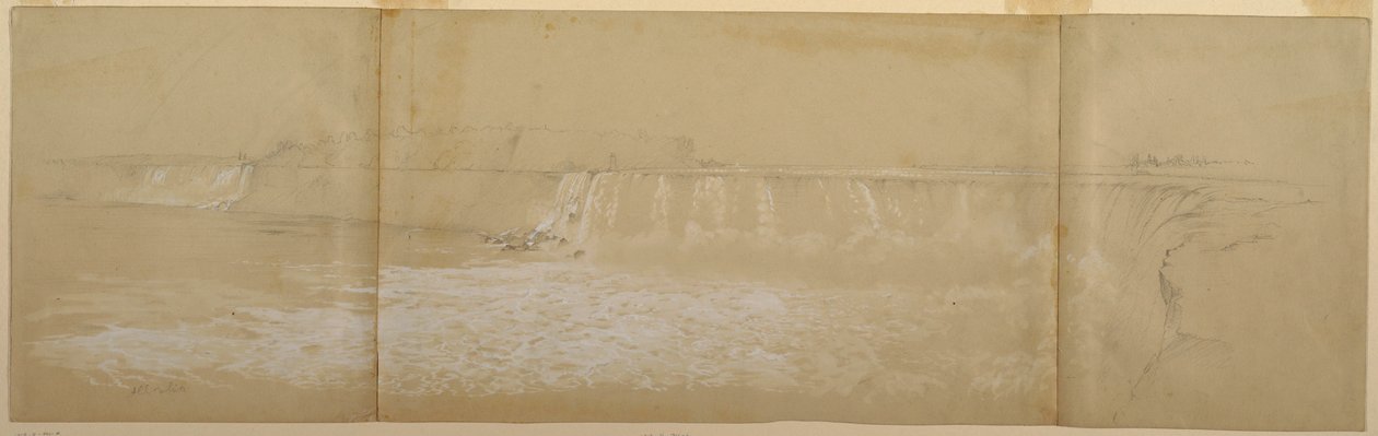 Desenho, As Cataratas do Niágara, setembro ou outubro de 1856 de Frederic Edwin Church