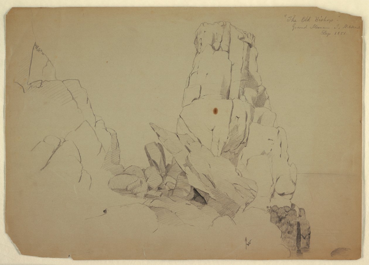 Desenho, "O Velho Bispo", setembro de 1851 de Frederic Edwin Church