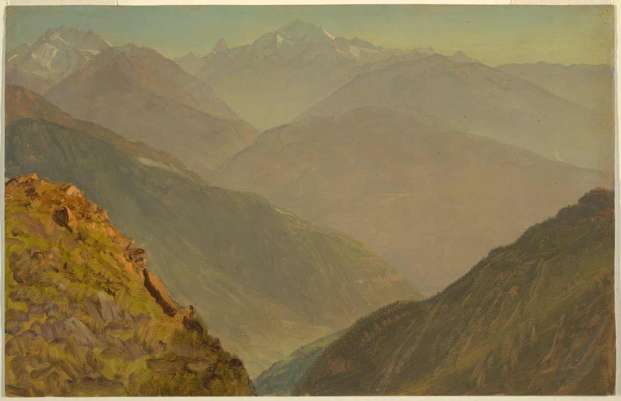Desenho, Os Watzmann e Goell, perto de Berchtesgeden, 1868 de Frederic Edwin Church