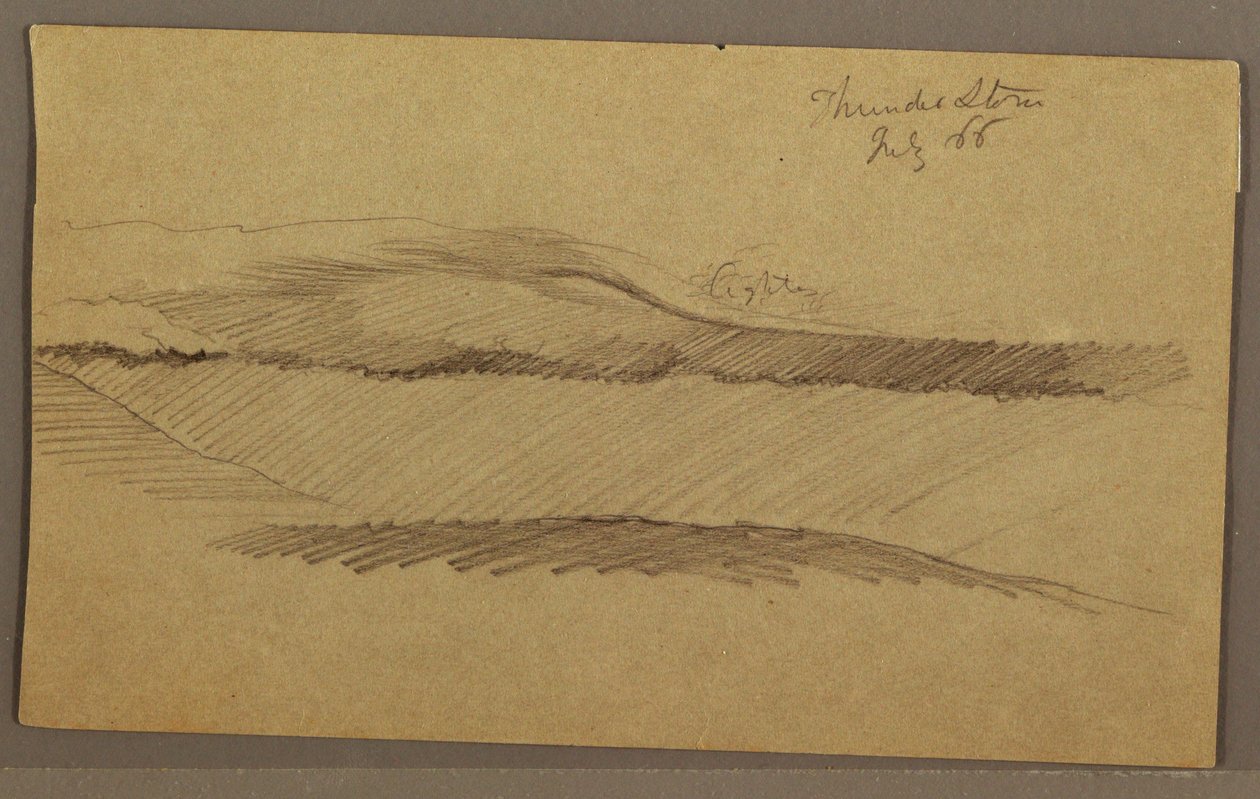 Desenho, Trovoada sobre o cume, julho de 1866 de Frederic Edwin Church