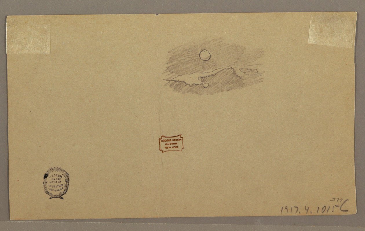 Desenho, Trovoada sobre o cume, julho de 1866 de Frederic Edwin Church