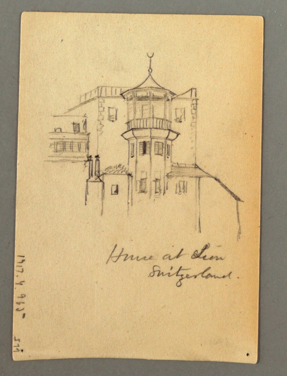 Desenho, Torre do Castelo, Sion, possivelmente 1868 de Frederic Edwin Church