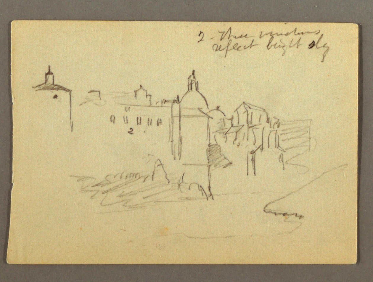 Desenho, Edifícios da cidade, possivelmente 1868-69 de Frederic Edwin Church