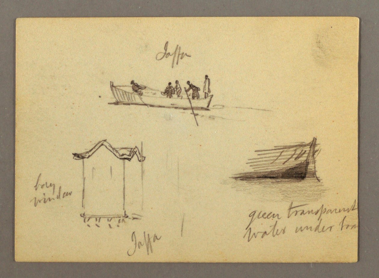 Desenho, Doze esboços de figuras, Joffa, Palestina, 1868 de Frederic Edwin Church