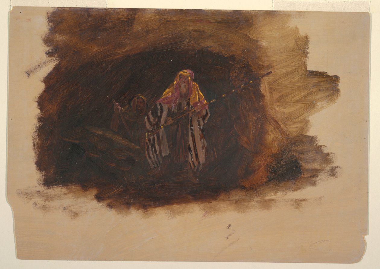 Desenho, Dois beduínos, 1874 de Frederic Edwin Church