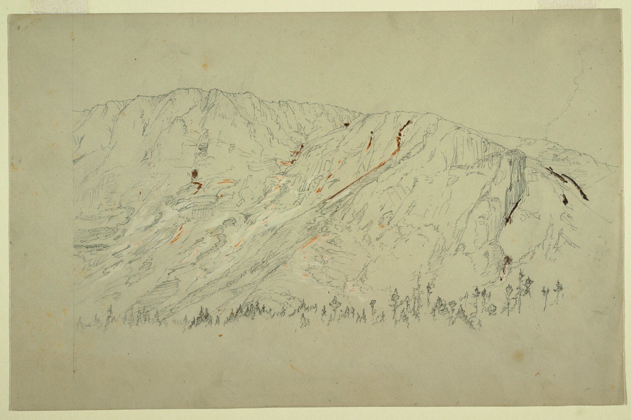 Desenho, parte superior da Grande Bacia, Monte Katahdin, setembro de 1877 de Frederic Edwin Church