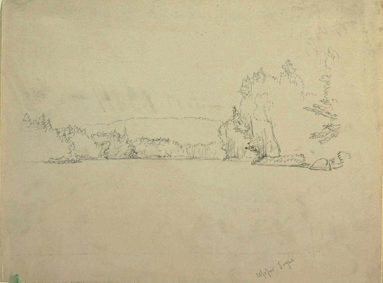 Desenho, Lago Upper Togue, ca. 1885 de Frederic Edwin Church