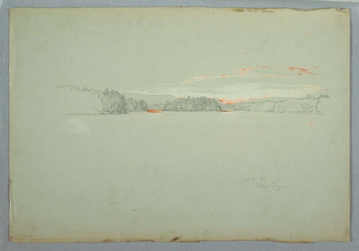 Desenho, Lago Upper Tongue, 1 de outubro de 1879 de Frederic Edwin Church