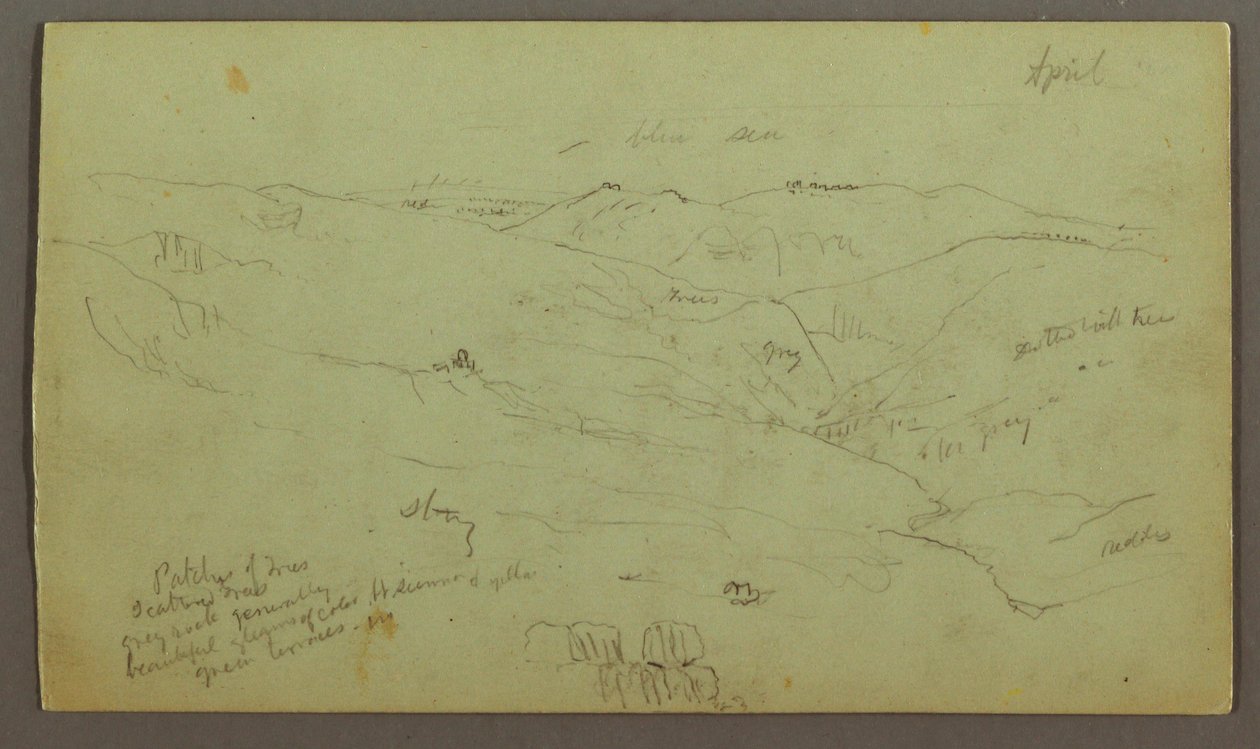 Desenho, Valley, abril, possivelmente 1868 de Frederic Edwin Church