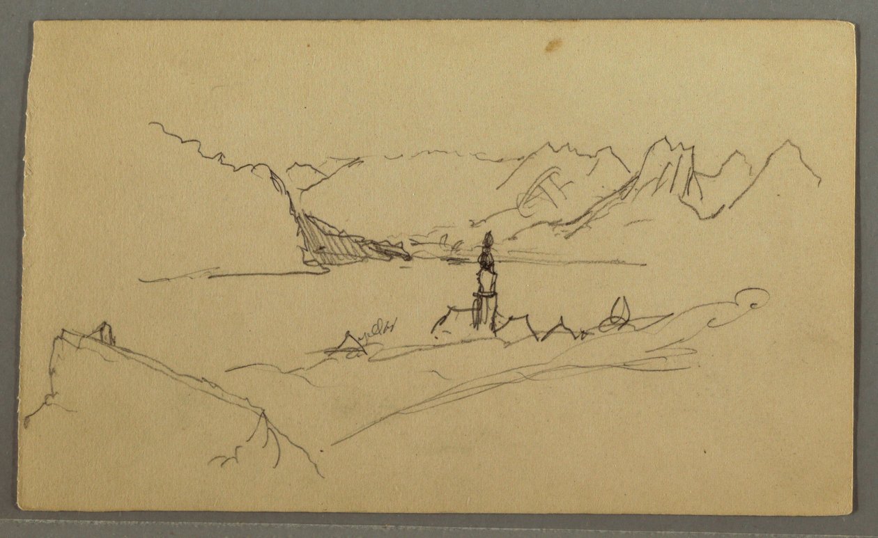 Desenho, Vale, Igreja, St. Gilgen Áustria, possivelmente 1868 de Frederic Edwin Church