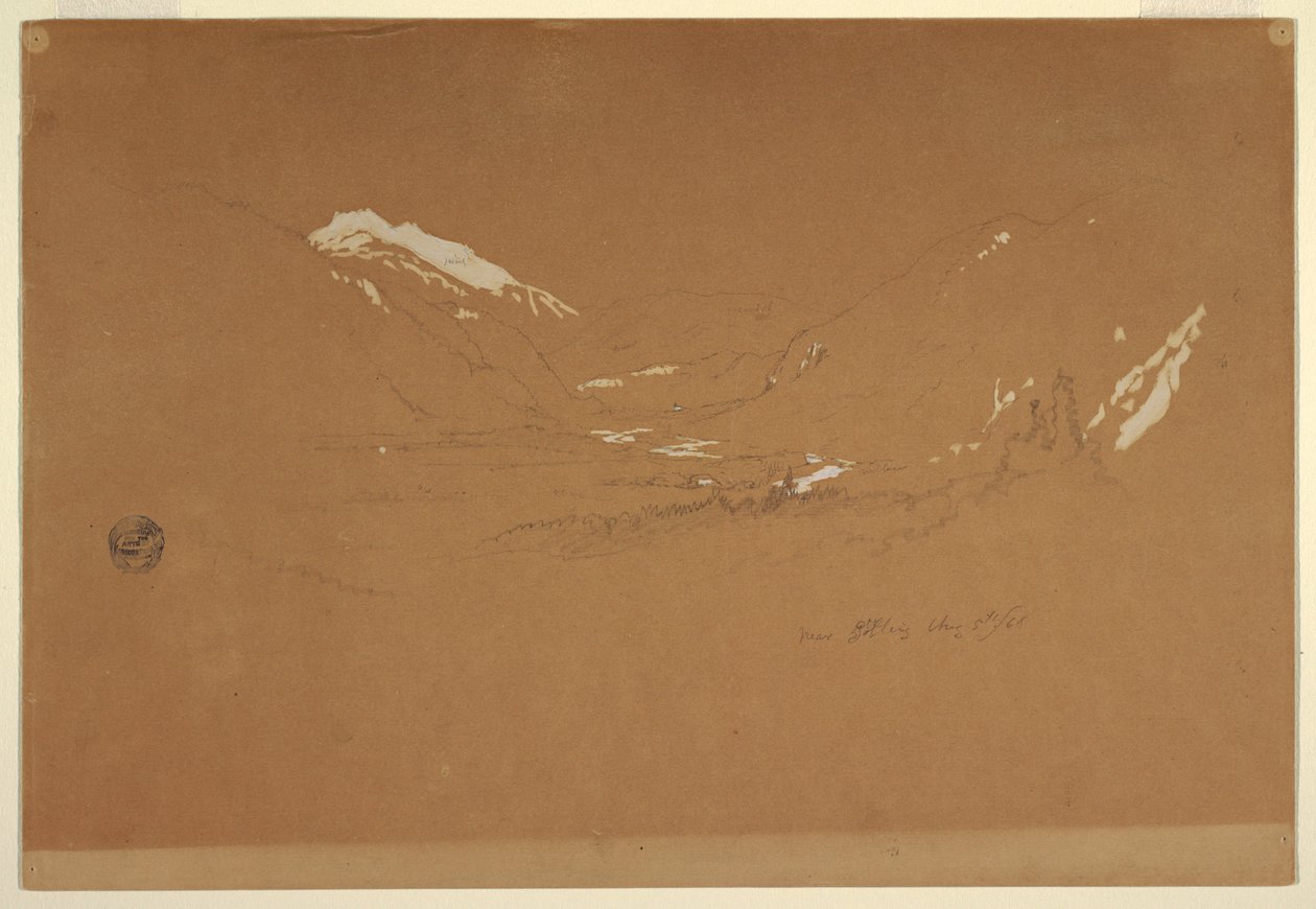 Desenho, Vale "perto de Golling", Áustria, 5 de agosto de 1868 de Frederic Edwin Church