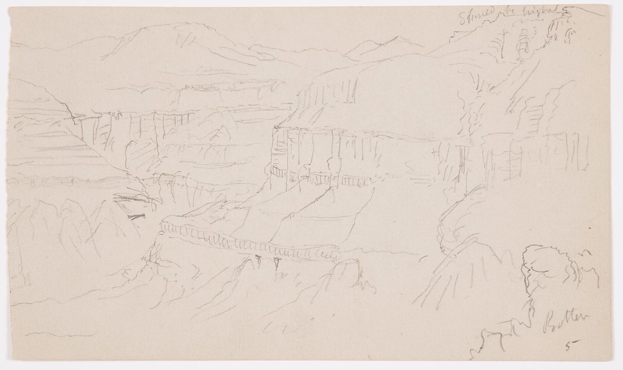 Desenho, Vale de El Yemen, 20 de fevereiro de 1868 de Frederic Edwin Church