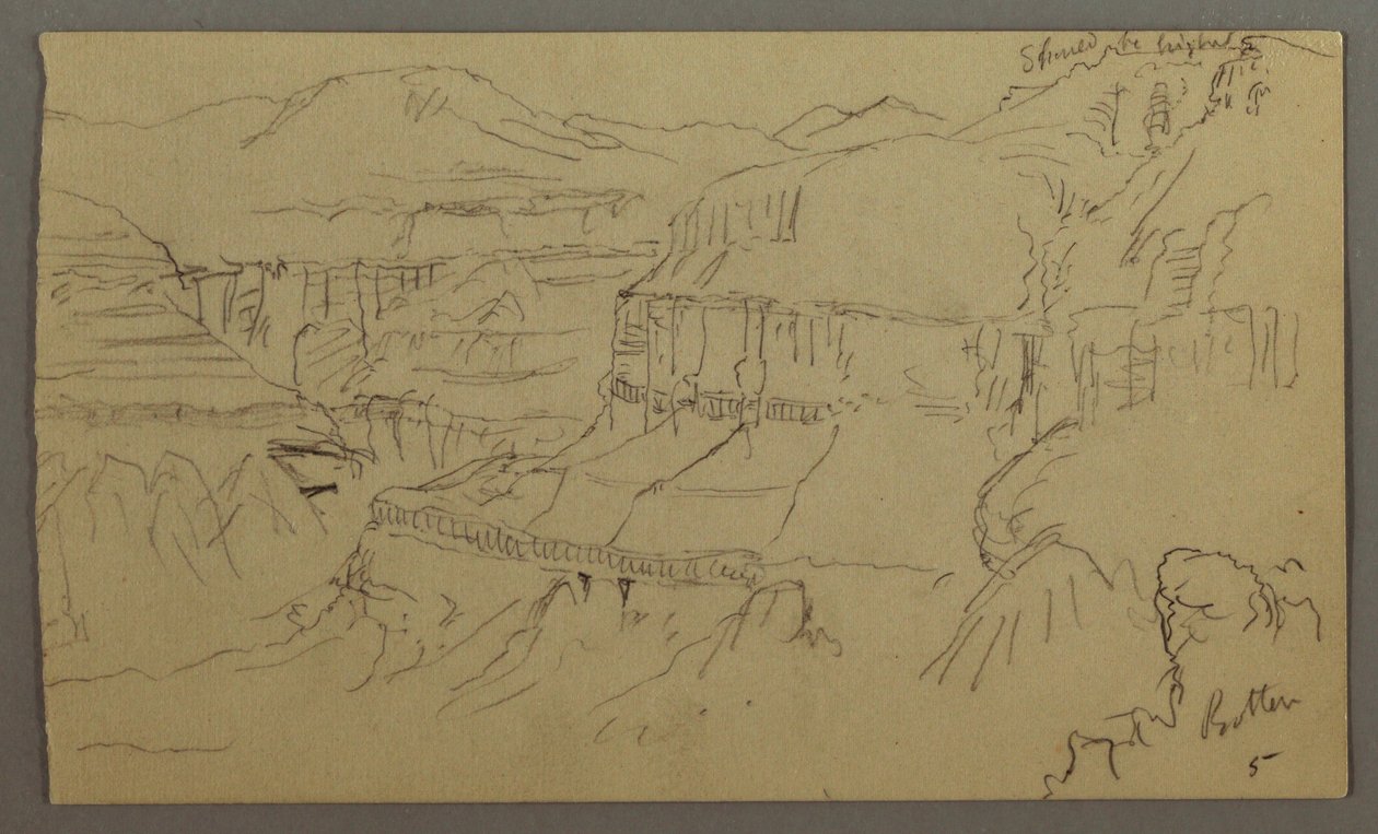 Desenho, Vale de El Yemen, 20 de fevereiro de 1868 de Frederic Edwin Church