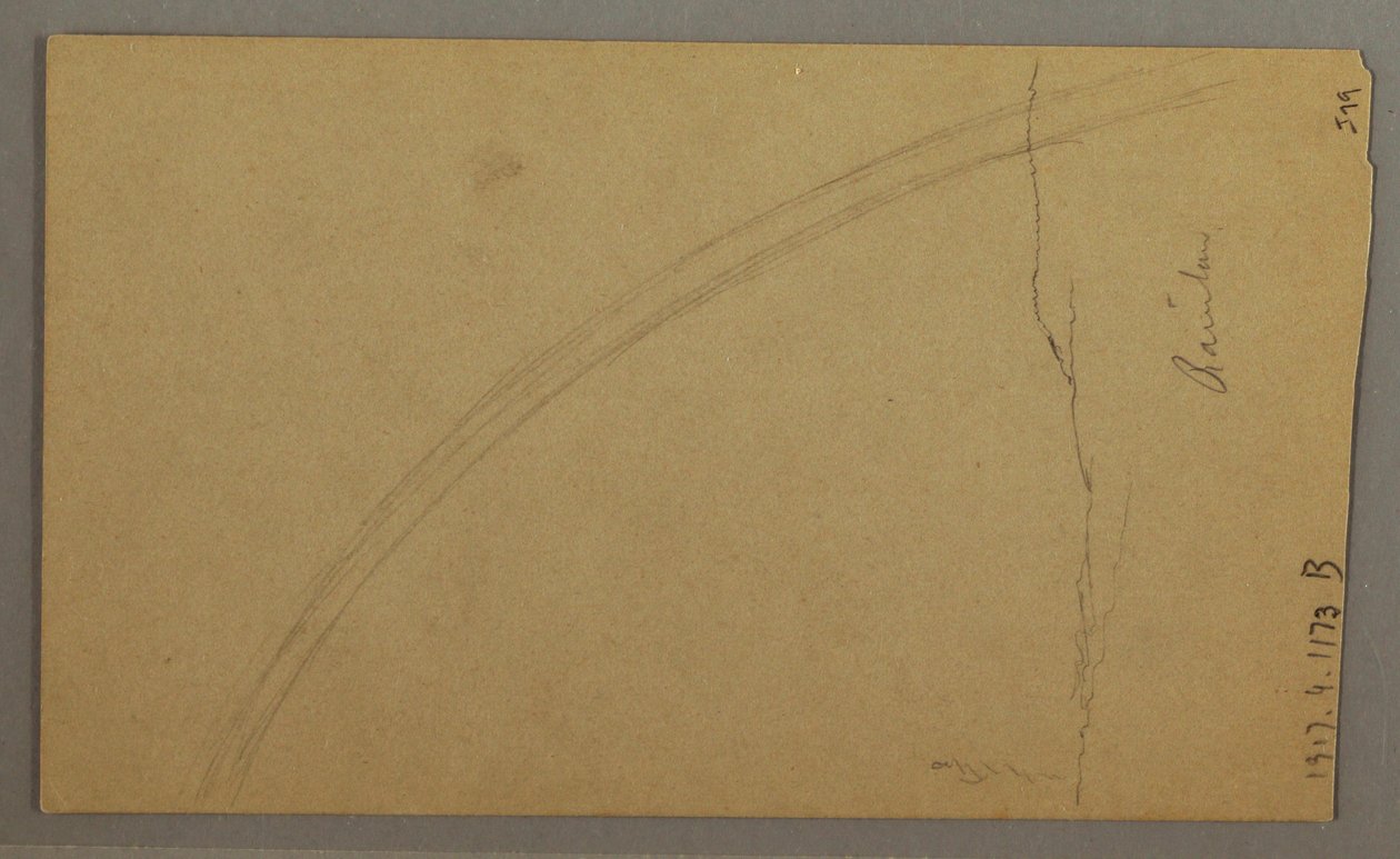 Desenho, Valley, arco-íris, possivelmente 1865-66 de Frederic Edwin Church