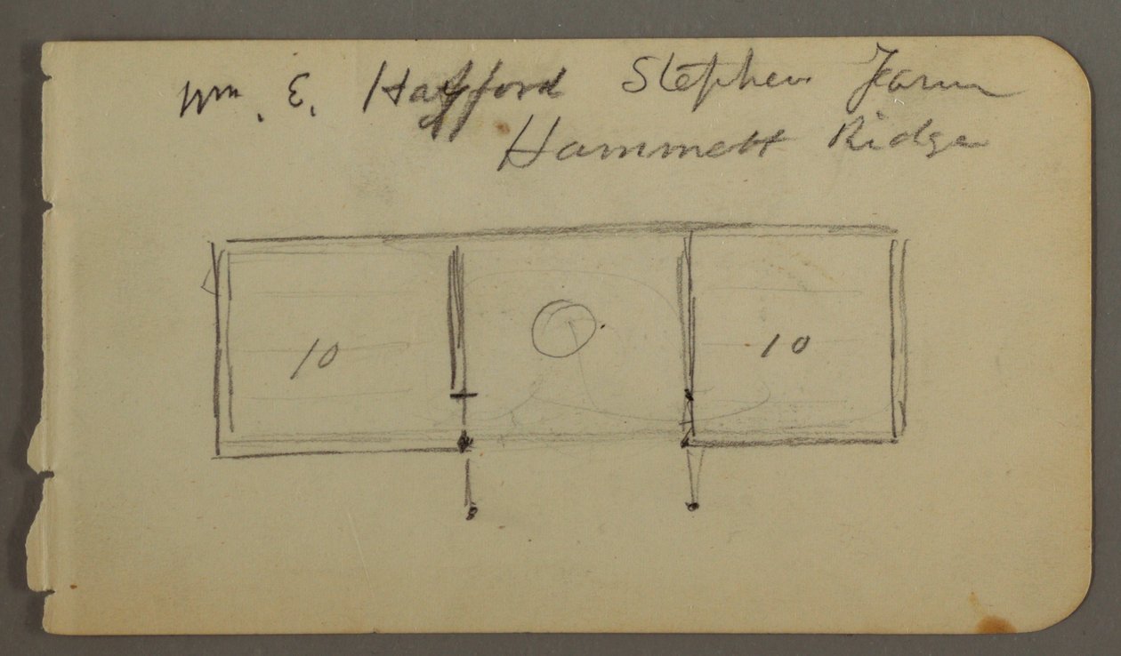 Desenho, Verso: diagrama da cabina, possivelmente 1878 de Frederic Edwin Church