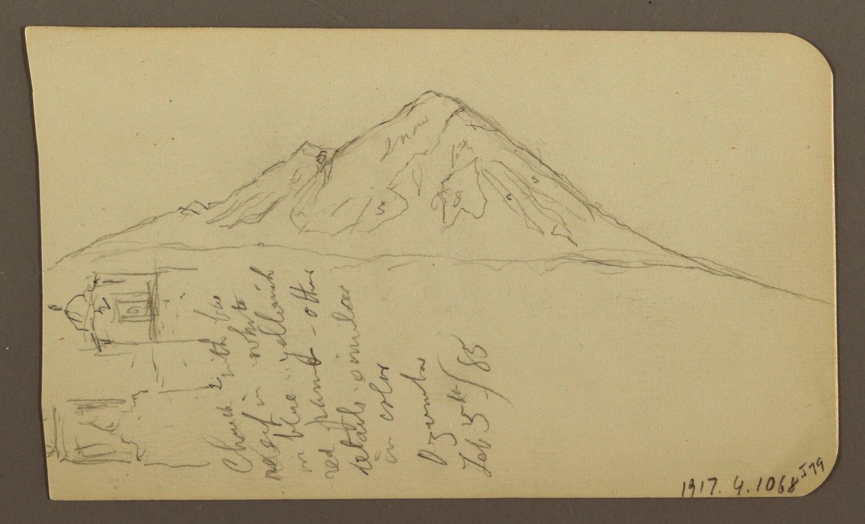 Desenho, Vista perto da margem do lago, Cuitzeo; Verso: vista perto do lago Ahore, Cuitzeo, fevereiro de 1885 de Frederic Edwin Church