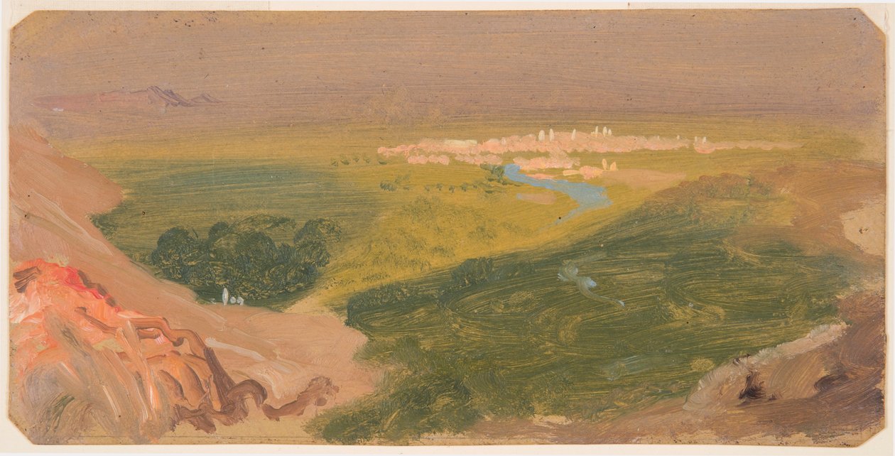 Desenho, Vista em direção a Damasco, Síria, 24 de abril a 16 de maio de 1868 de Frederic Edwin Church