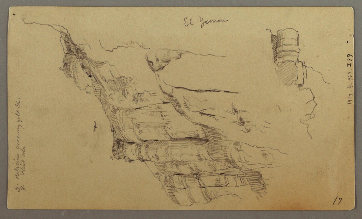 Desenho, Vista de Wady el-Arabah, 20 de fevereiro, possivelmente 1868 de Frederic Edwin Church