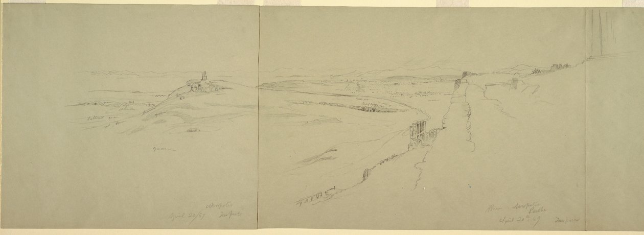 Desenho, Vista da Acrópole, 1869 de Frederic Edwin Church