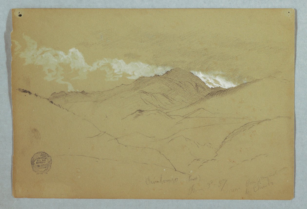Desenho, Vista do Leste do Monte Chimborazo, Equador, 3 de junho de 1857 de Frederic Edwin Church
