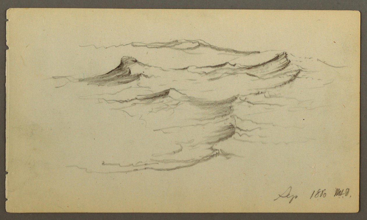 Desenho, Ondas, 1860 de Frederic Edwin Church