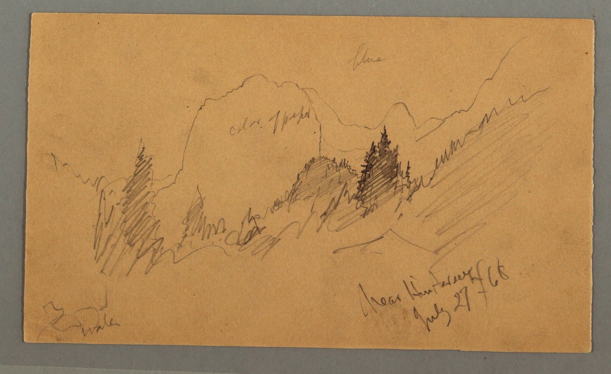 Desenho, Picos arborizados, 27 de julho de 1868 de Frederic Edwin Church