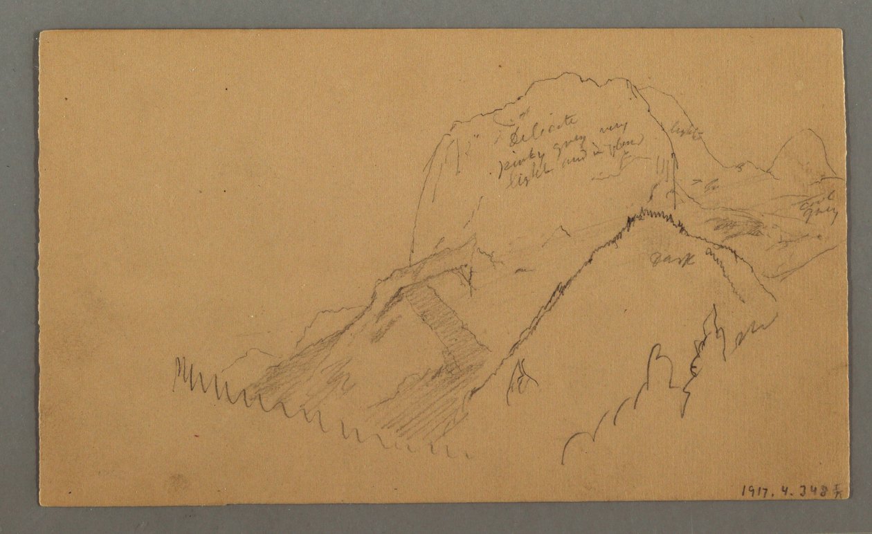 Desenho, Picos arborizados, 27 de julho de 1868 de Frederic Edwin Church